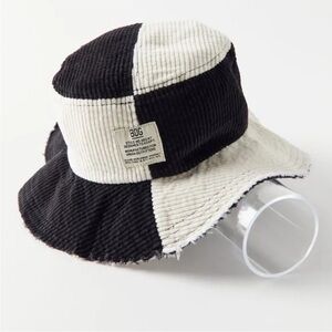 BDG Patchwork Black White Corduroy Bucket Hat